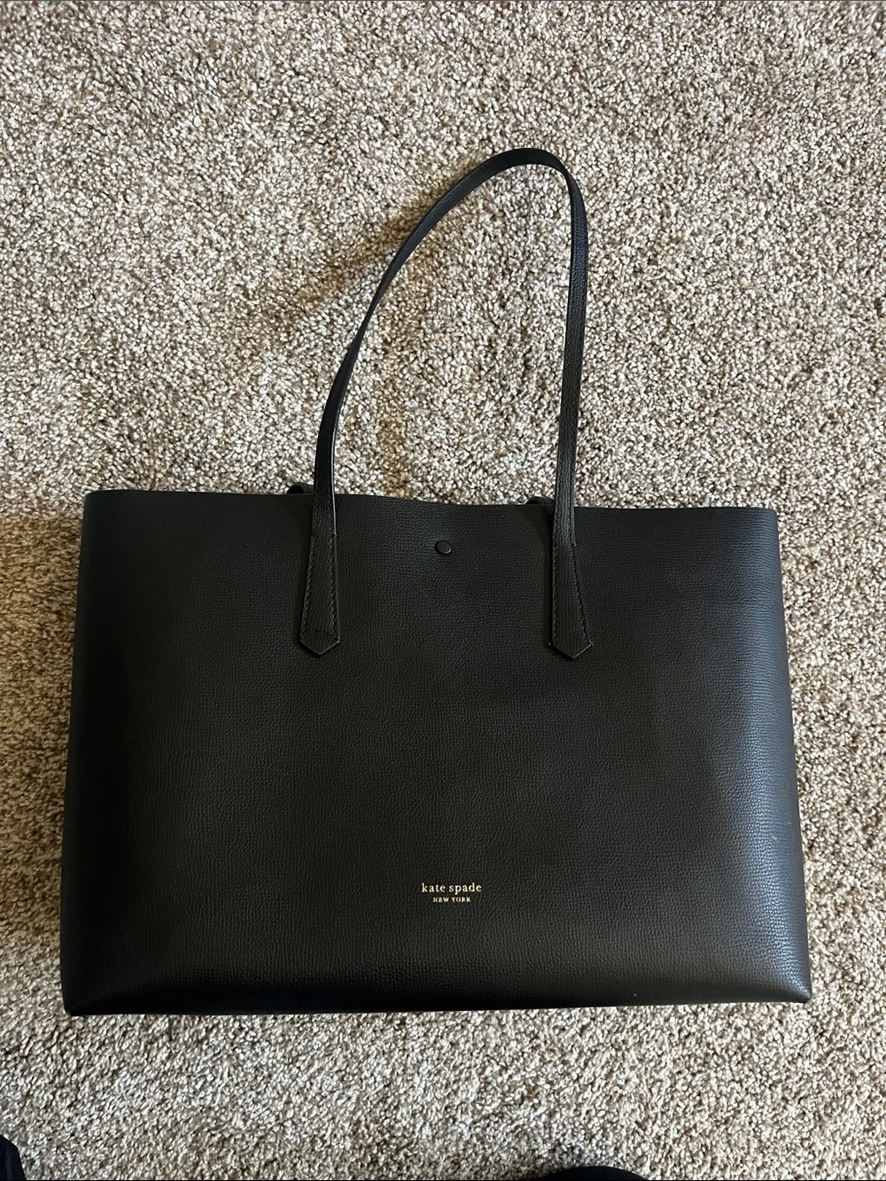 kate spade Black Tote with Pink Trim